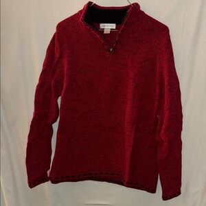 Christopher & Banks Red Zip-Up Sweater
